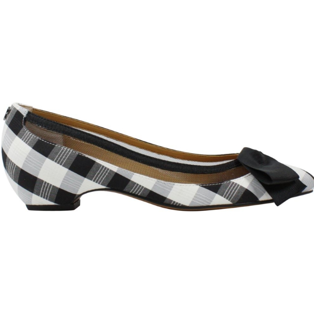 J.Renee Black and White Plaid Flats